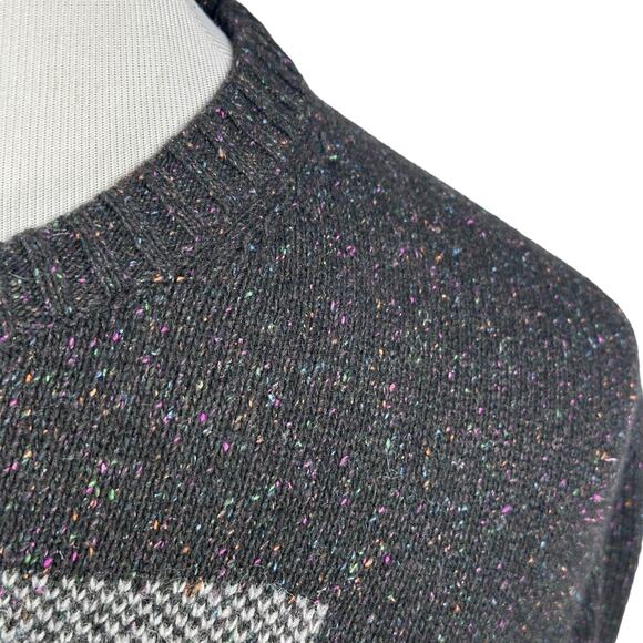 Robert Graham Vostok Sweater Men’s XL Gray Multicolor Confetti Knit Silk Wool - Picture 3 of 11